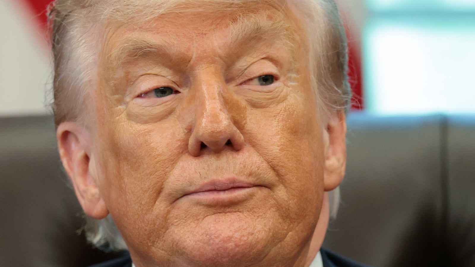 WASHINGTON, DC - MAY 06: U.S. President Donald Trump looks on during an event in the Oval Office of the White House on May 06, 2026 in Washington, DC. Trump was joined by UFC fighters to talk about the June 14th UFC Freedom 250 match to be held outside the White House. (Photo by Anna Moneymaker/Getty Images)