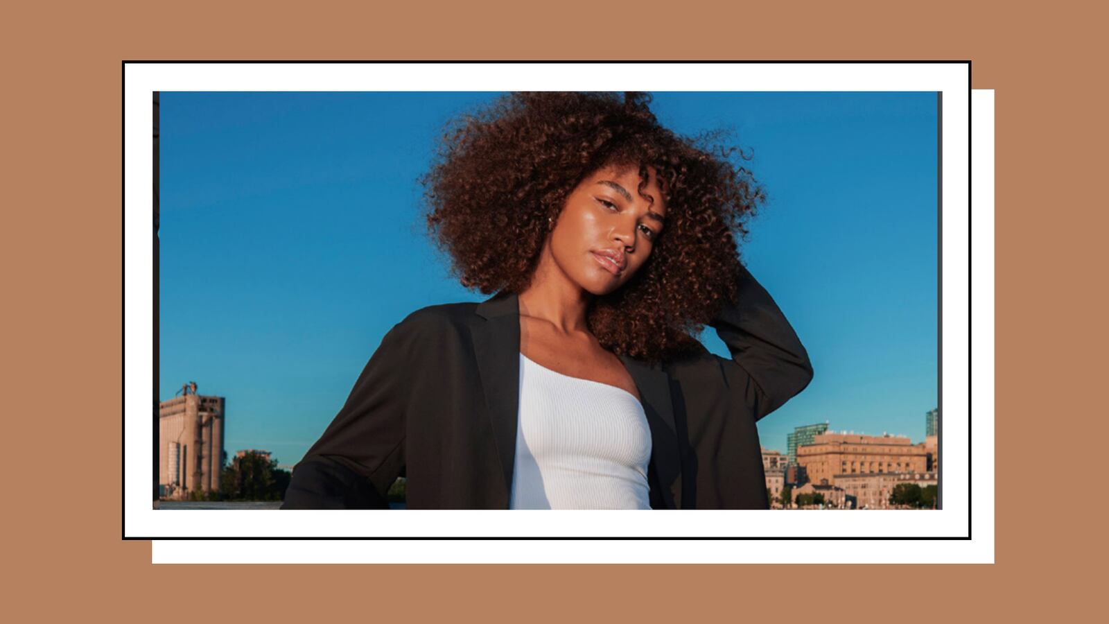 Woman wearing lululemon clothing near a river.