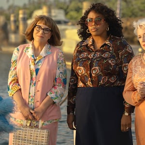 Laura Dern, Mindy Cohn, Amber Chardae Robinson and Julia Duffy in "Palm Royale."