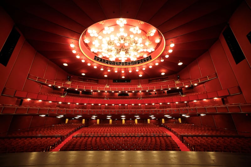 A view from the stage of the Opera House at the John F. Kennedy Memorial Center for the Performing Arts.