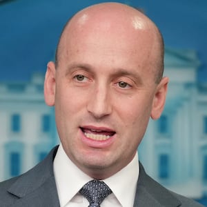 WASHINGTON, DC - MAY 01: White House Deputy Chief of Staff Stephen Miller speaks  the daily press briefing in the Brady Press Briefing Room at the White House on May 1, 2025 in Washington, DC. This week marks the first 100 days of U.S. President Donald Trump's second term. (Photo by Andrew Harnik/Getty Images)