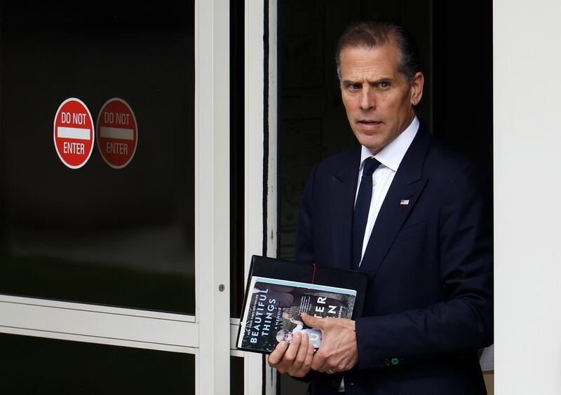WILMINGTON, DELAWARE - JUNE 06: Hunter Biden, the son of U.S. President Joe Biden, leaves the J. Caleb Boggs Federal Building on June 06, 2024 in Wilmington, Delaware.