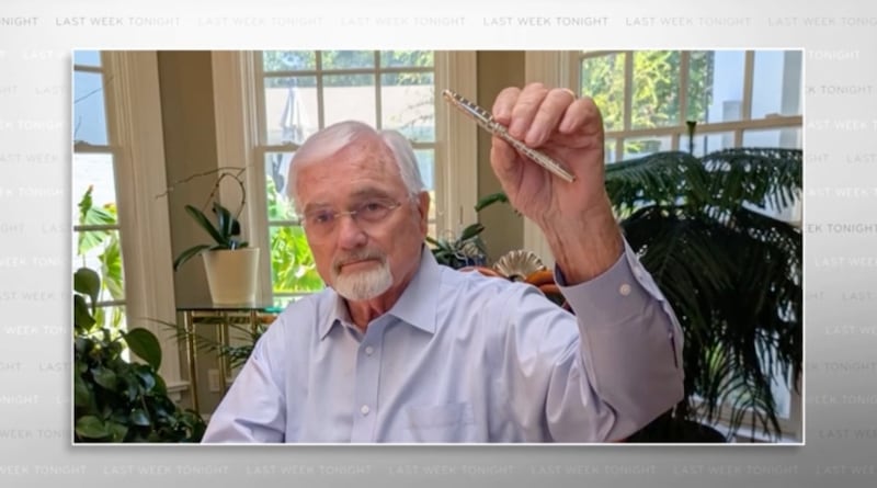 Joe Joplin with his pen in the anti Paxton ad.