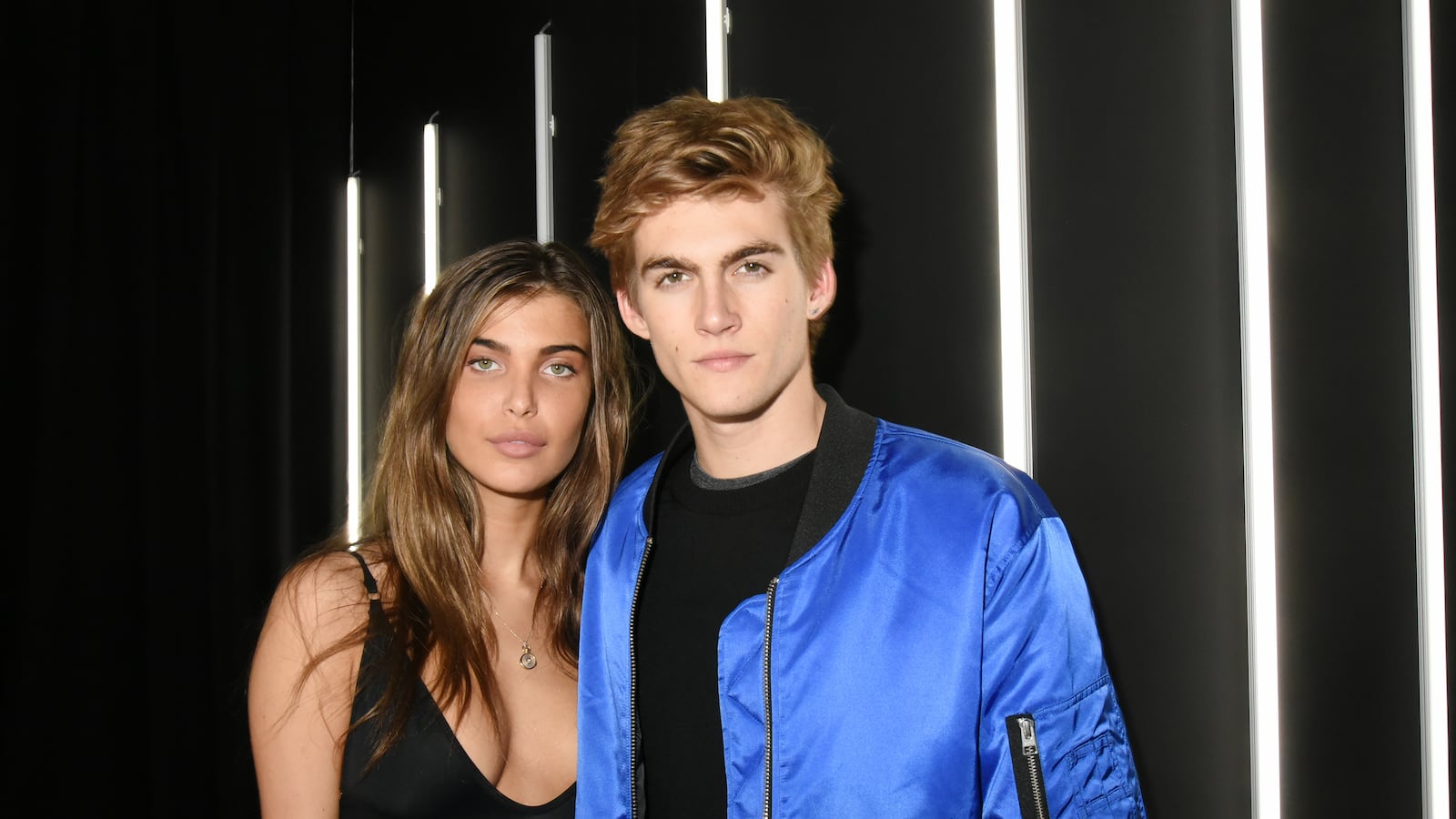 Presley Gerber and then-girlfriend Charlotte D'Alessio attend the YSL Beauty Party together during Paris Fashion Week 2018.