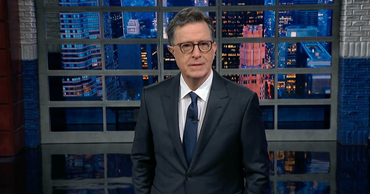 Stephen Colbert hosts 'The Late Show' on Jan. 8, 2026.