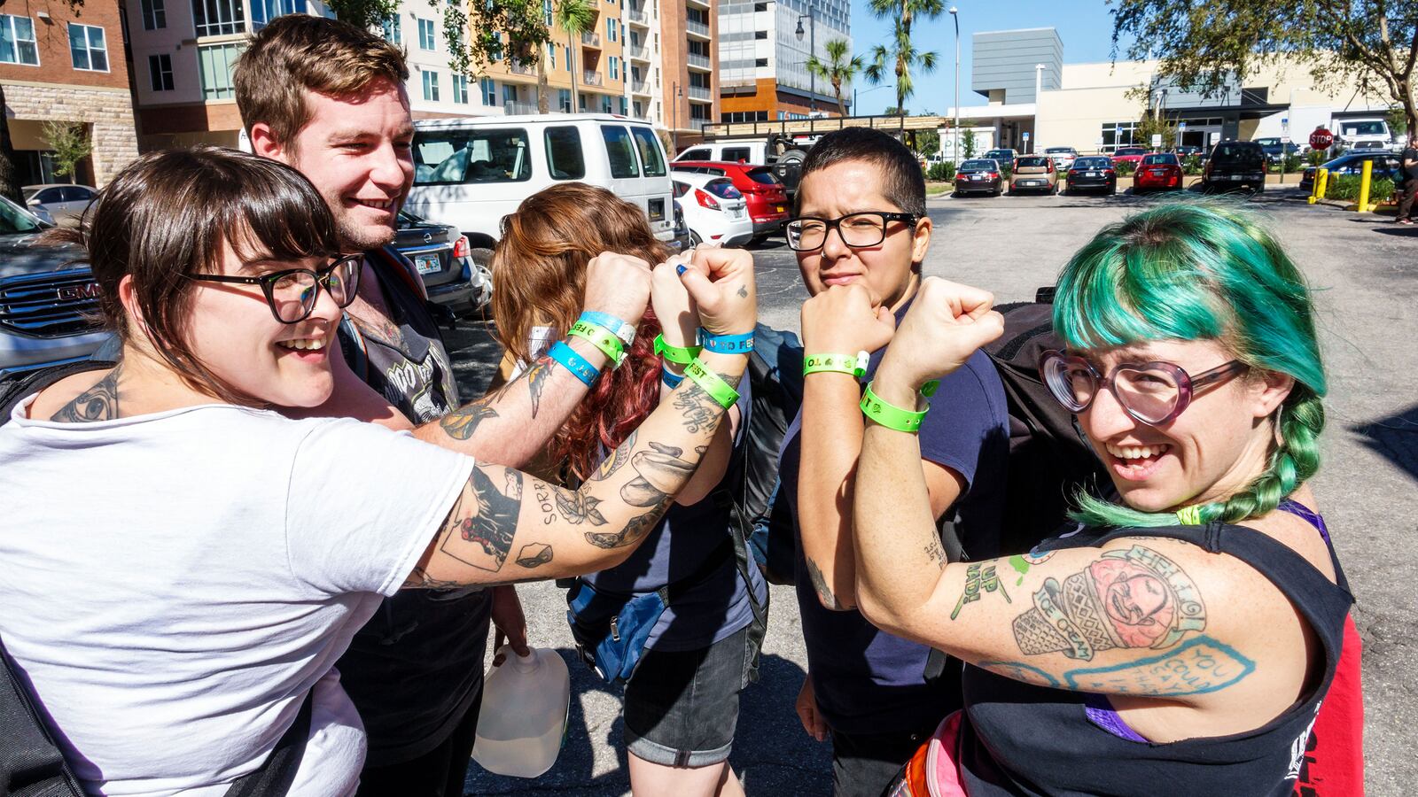 Festival goers at The Fest in Gainseville pose for a picture