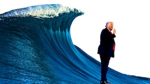Donald Trump wave photo illustration
