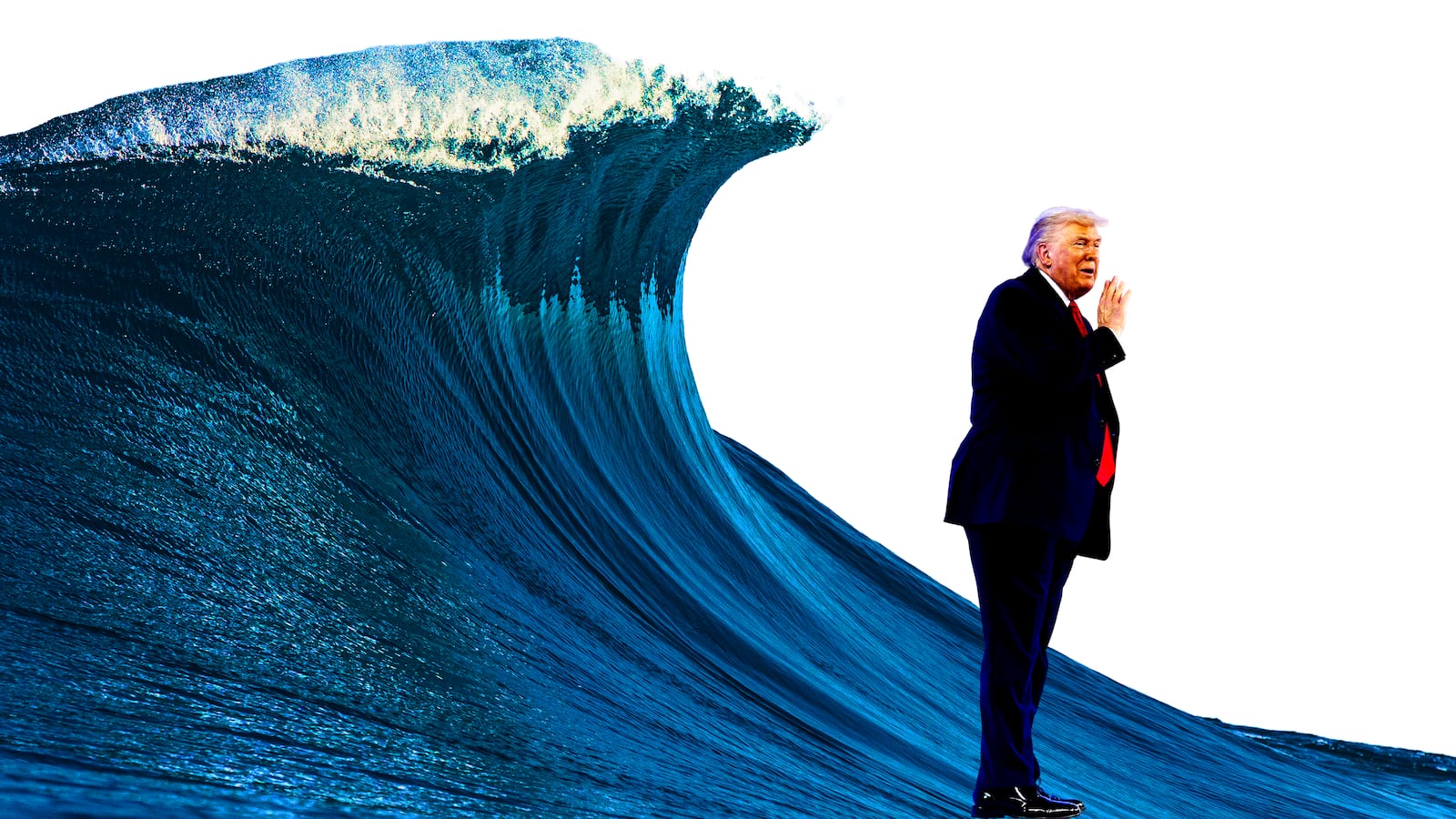 Donald Trump wave photo illustration