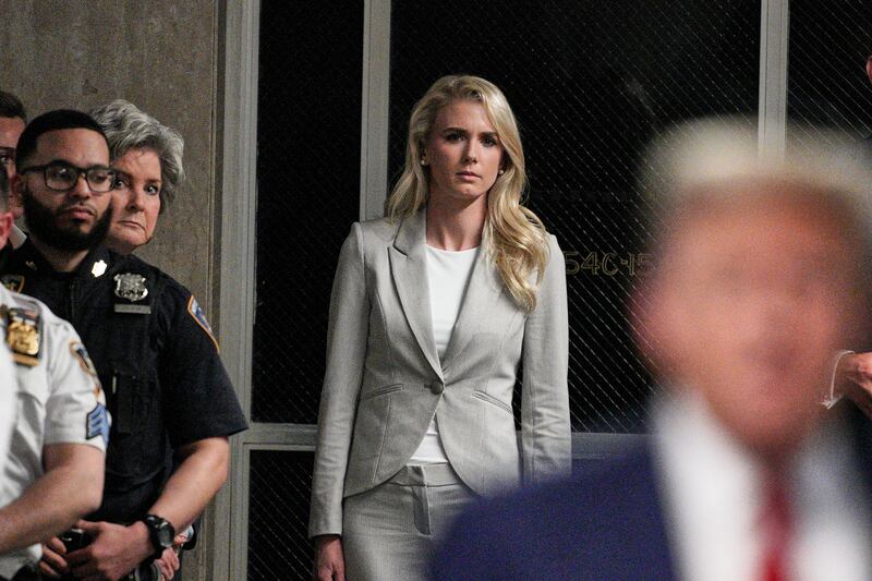 Natalie Harp appears at the New York State Supreme Court as former U.S. President Donald Trump's  criminal trial continues, in New York, U.S., 30 April 2024. Donald Trump is facing 34 felony counts of falsifying business records related to payments made to adult film star Stormy Daniels during his 2016 presidential campaign.     Curtis Means/Pool via REUTERS