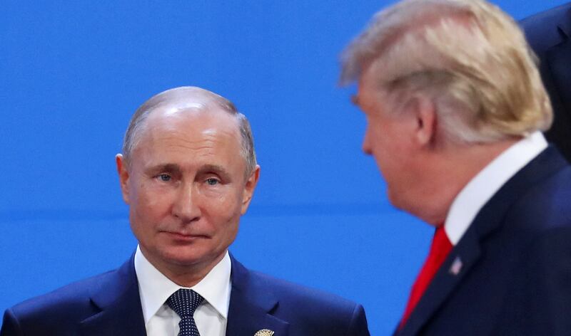 Vladimir Putin with Donald Trump.