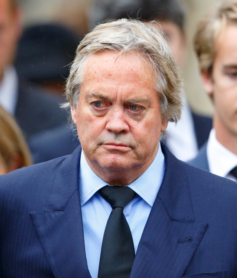 Duke of Marlborough attends the funeral of his father John Spencer-Churchill, 11th Duke of Marlborough at the church of St Mary Magdalene on October 24, 2014 in Woodstock, England.