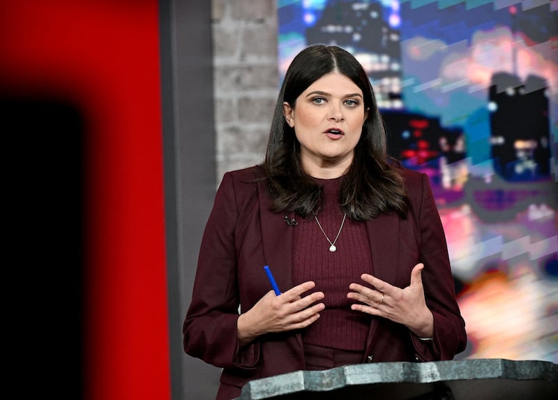 U.S. Rep. Haley Stevens speaks during the U.S. Senate debate with U.S. Senate candidate Abdul El-Sayed (D-MI) moderated by Roop Raj from Fox 2 at Fox 2 Studios in Southfield, Michigan, U.S., July 27, 2026. Robin Buckson/Pool via REUTERS/File Photo