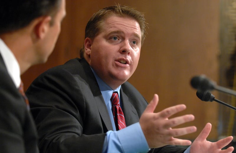 Scott Jennings, White House Deputy Director of Political Affairs, testifies before a Senate Judiciary Committee hearing on August 2, 2007.