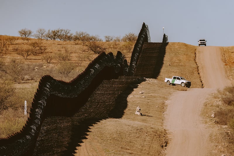The wall at the US-Mexico border is seen in Nogales, Arizona, on February 4, 2026.