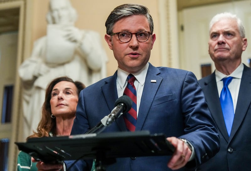 House Speaker Mike Johnson slammed the Senate bill to fund DHS except ICE and CBP as a "joke" and said the House would not vote on it on Friday as the partial government shutdown continues.