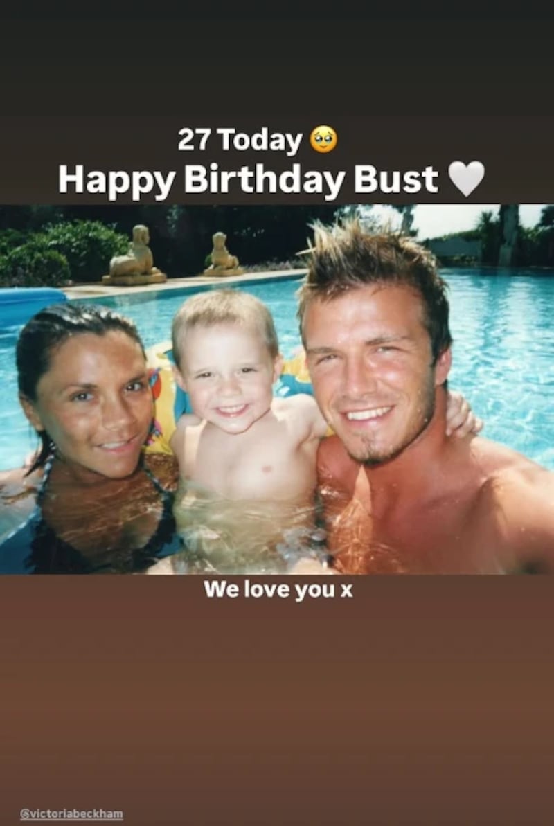 David Beckham's story for his son on Instagram.