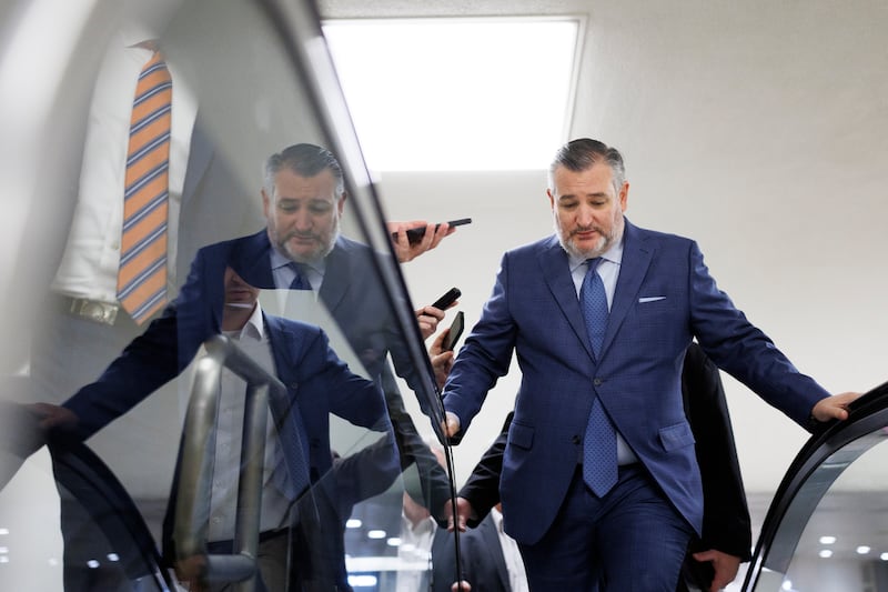 Senator Ted Cruz (R-TX) speaks to reporters on Capitol Hill.