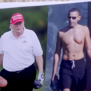 Klepper presented side-by-side images of Trump, 80, and Obama, 64.