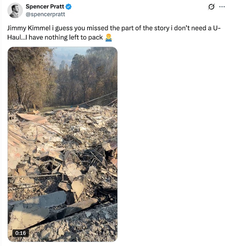 Spencer Pratt's response to Kimmel