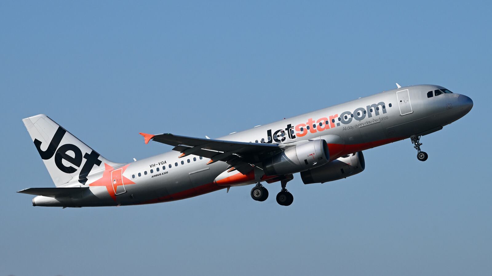 A JetStar plane is departing Melbourne Airport in Melbourne, Australia, on July 31, 2024. Regional Express Holdings Limited and a number of its subsidiaries, including REX Airlines, are entering voluntary administration at Tullamarine Airport. (Photo by Morgan Hancock/NurPhoto via Getty Images)
