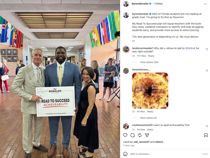 Byron Donalds' Instagram post
