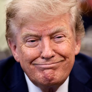 U.S. President Donald Trump reacts during an event to sign executive orders related to birthright citizenship and the polysilicon industry, in the Oval Office at the White House in Washington, D.C., U.S., August 6, 2026.