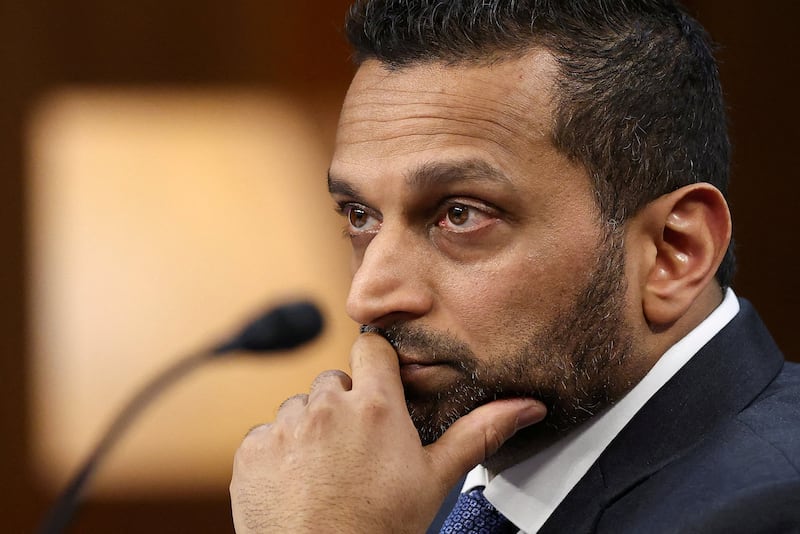 FBI Director Kash Patel looks on, as he testifies before a Senate Intelligence Committee hearing on Capitol Hill in Washington, D.C., U.S., March 18, 2026.