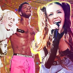 The 2022 Grammy Awards nominees, including Billie Eilish, Lil Nas X, Olivia Rodrigo, Taylor Swift and Bruno Mars.