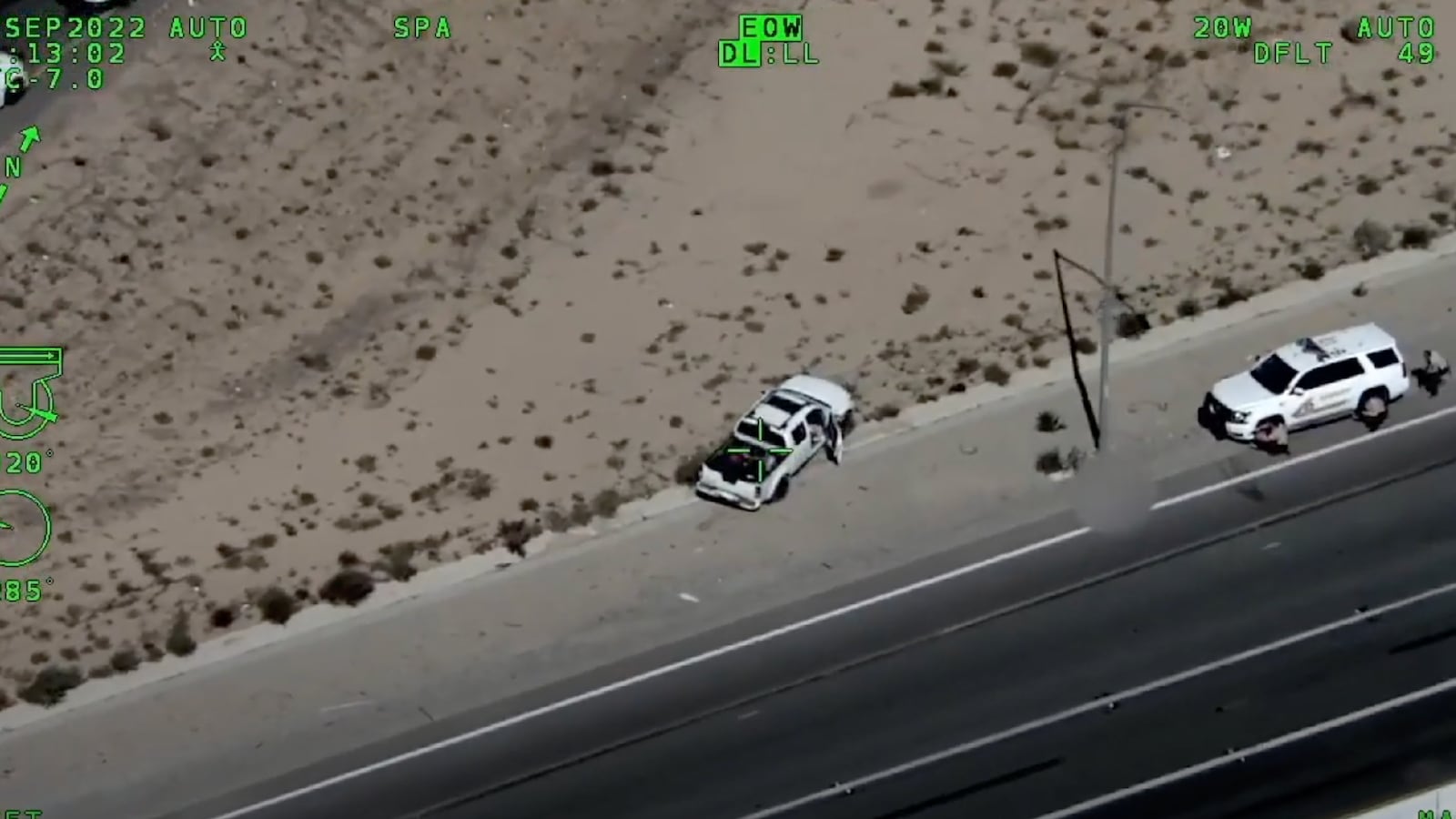 A screenshot of aerial footage showing the scene where Savannah Graziano was shot by deputies in 2022.