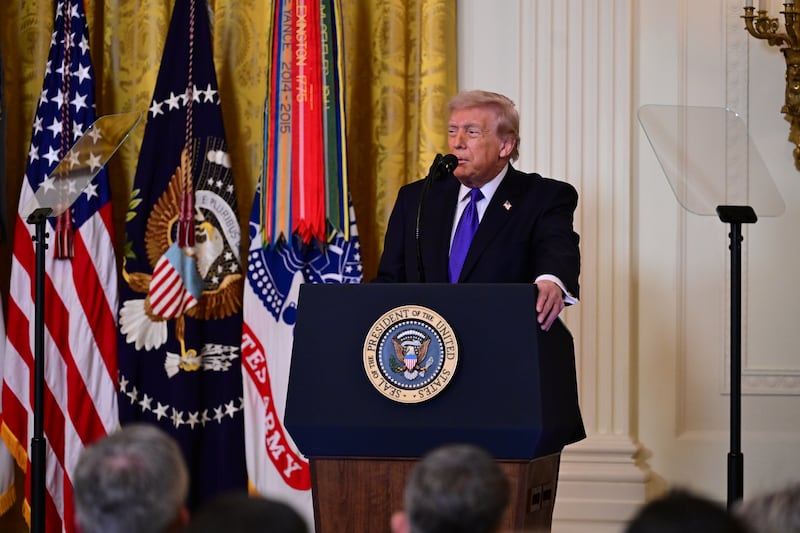 President Donald Trump became distracted talking about the ballroom construction, First Lady Melania's complaints and picking out the gold drapes just moments after addressing his deadly attack on Iran during which at least four American service members have been killed so far.