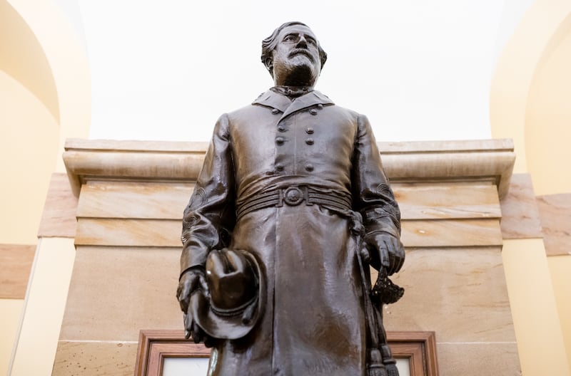 A statue of Robert E. Lee was removed from the U.S. Capitol in 2020.