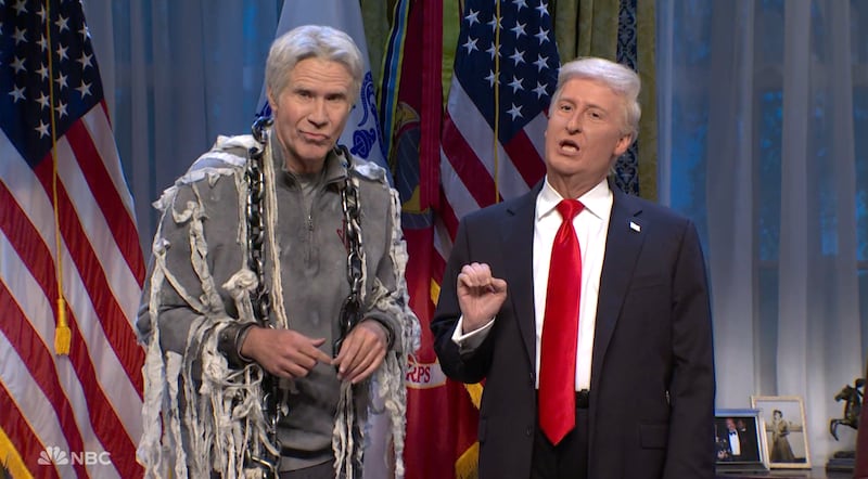 SNL, Will Ferrell as Epstein and James Austin Johnson as Trump