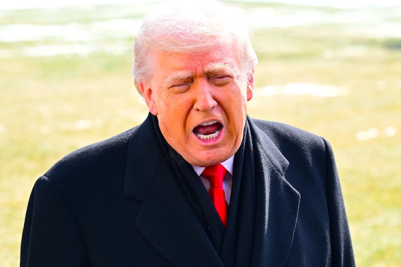 President Donald Trump speaks to reporters before departing the White House in Washington, United States, on January 27, 2026.