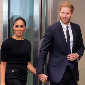Britain's Prince Harry and his wife Meghan, Duchess of Sussex, arrive to celebrate Nelson Mandela International Day at the United Nations Headquarters in New York, U.S. July 18, 2022. REUTERS/Brendan McDermid