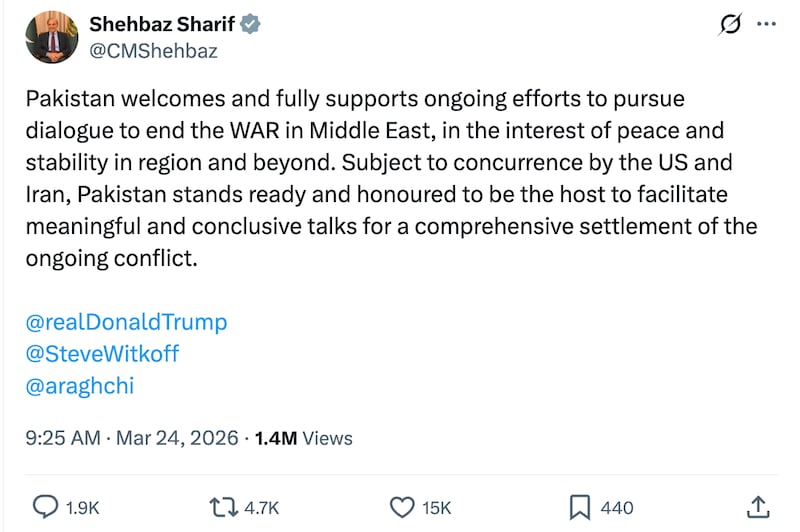 Shehbaz Sharif tweet