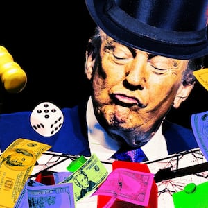 Donald Trump playing Monopoly his way.
