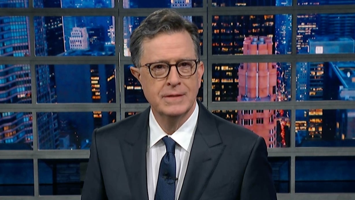 Stephen Colbert hosts 'The Late Show' on Jan. 8, 2026.