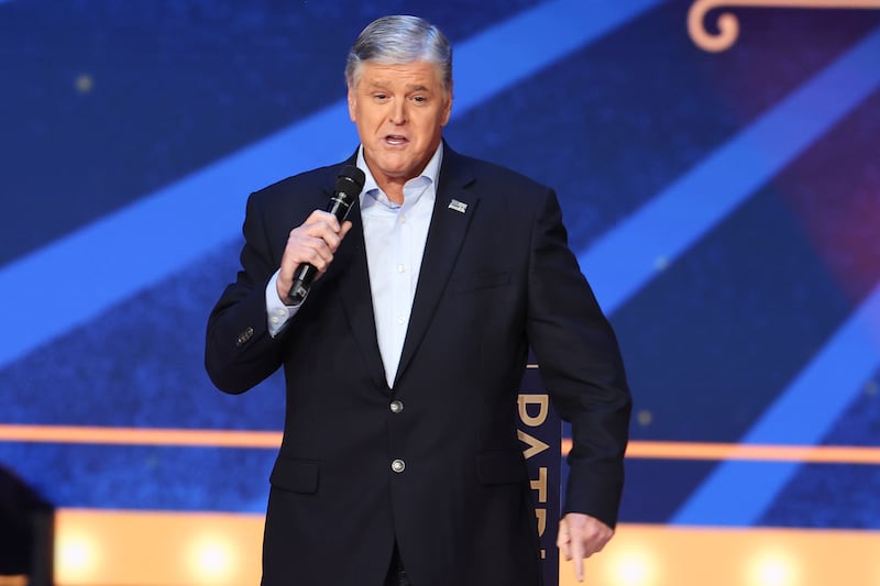 Sean Hannity speaks onstage during the 2023 FOX Nation Patriot Awards at The Grand Ole Opry on November 16, 2023 in Nashville, Tennessee.