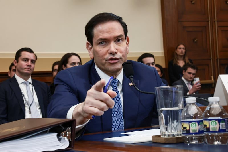 U.S. Secretary of State Marco Rubio testifies at a U.S. House Foreign Affairs Committee hearing on President Donald Trump's Fiscal Year 2027 budget request for the Department of State, on Capitol Hill in Washington, D.C., U.S., June 3, 2026. REUTERS/Evelyn Hockstein