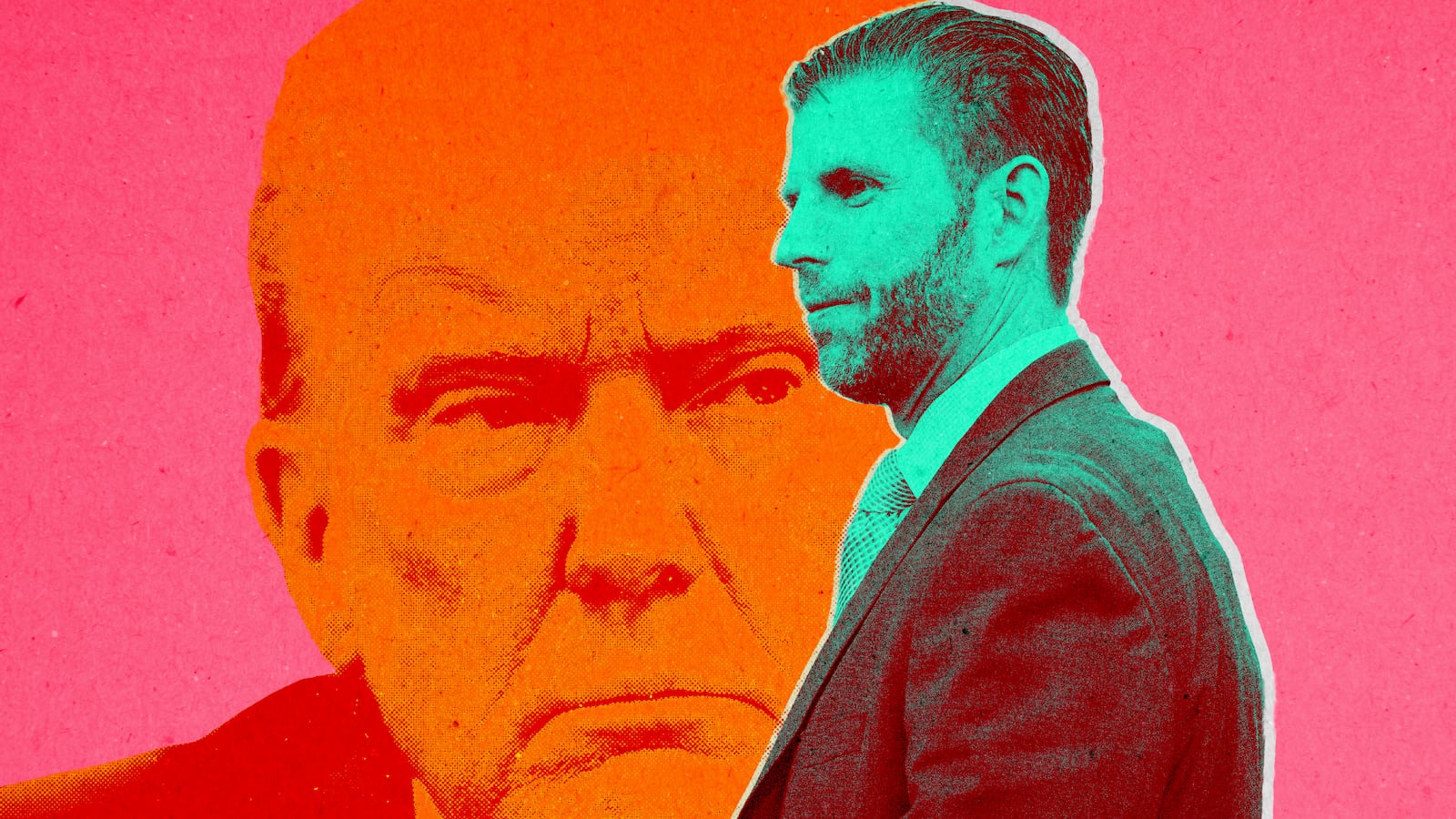 A photo illustration of former President Donald Trump and Eric Trump.