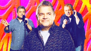 A photo illustration of Patton Oswalt.