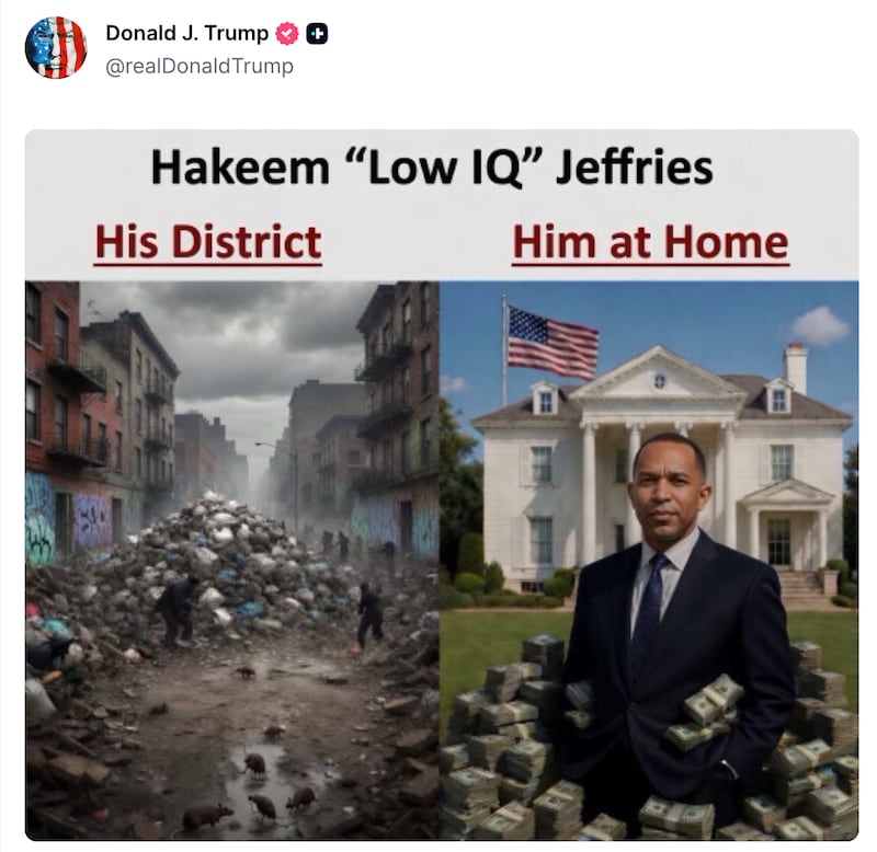Screenshot of Trump's Truth Social post.