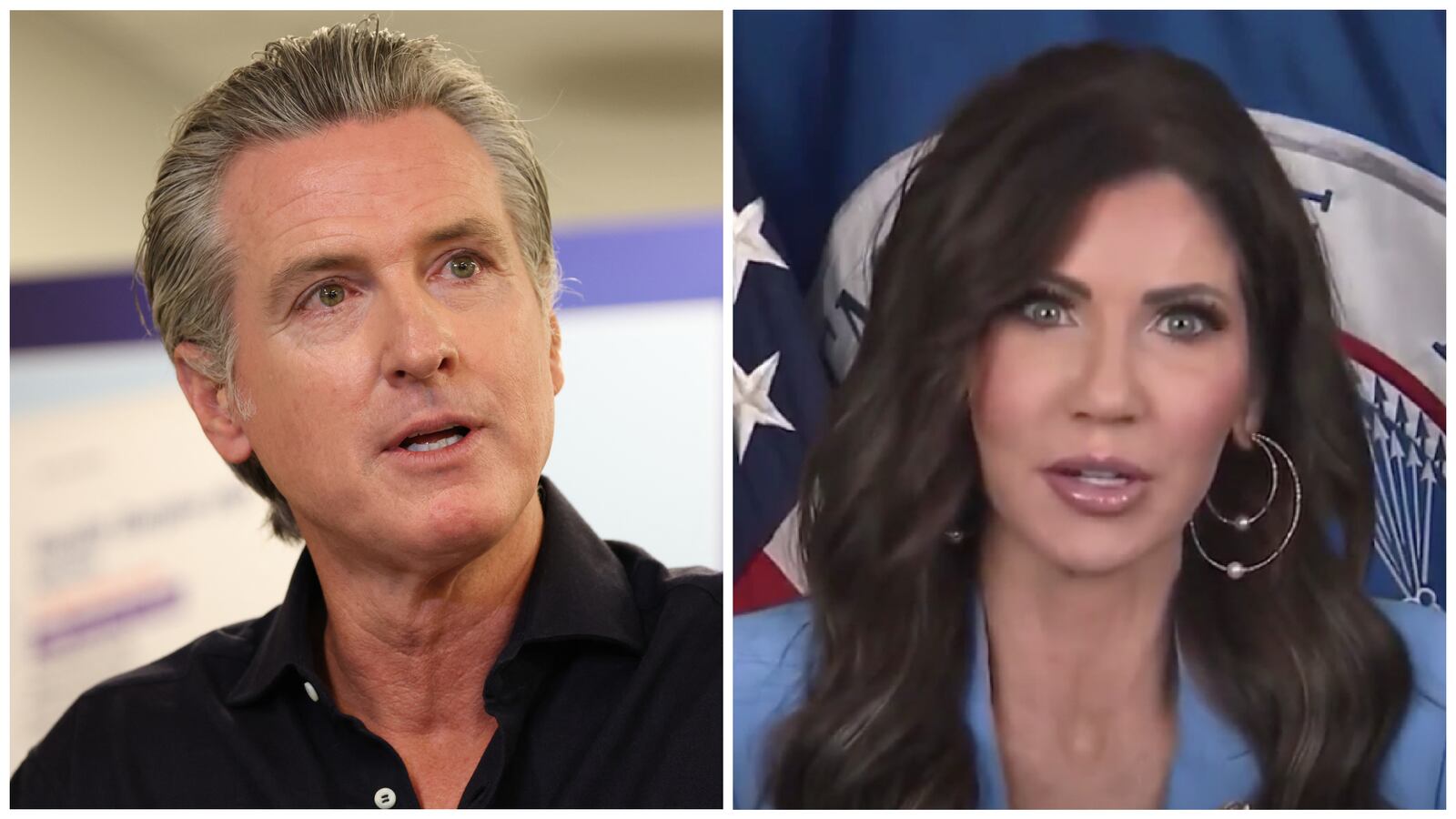 Newsom, Noem