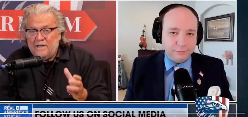 Steve Bannon's War Room has been host to many criticisms of the Iran War.
War Room