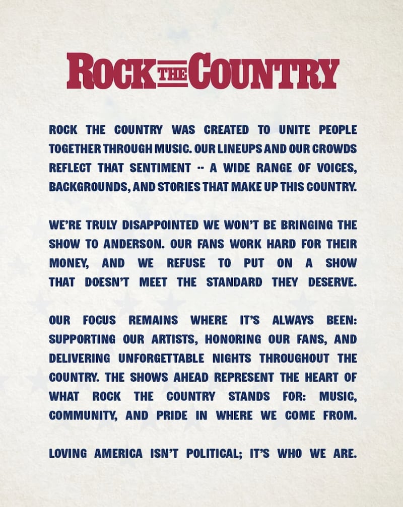 Rock the Country statement