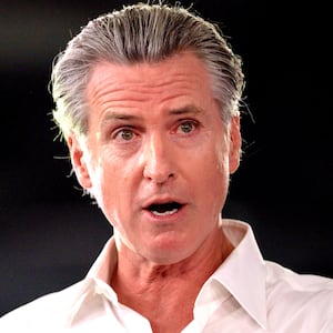 California Gov. Gavin Newsom attends a Yes on Proposition 50 rally at the Los Angeles Convention Center Saturday, Nov. 1, 2025 in Los Angeles, CA.