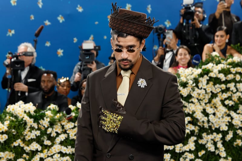 Bad Bunny attends "Superfine: Tailoring Black Style", the 2025 Costume Institute Benefit, at Metropolitan Museum of Art on May 05, 2025 in New York City.