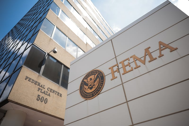 WASHINGTON, DC - MAY 15: The Federal Emergency Management Agency (FEMA) building is seen on May 15, 2025 in Washington, DC. According to an internal agency review obtained by CNN, FEMA “is not ready” for hurricane season which begins on June 1.