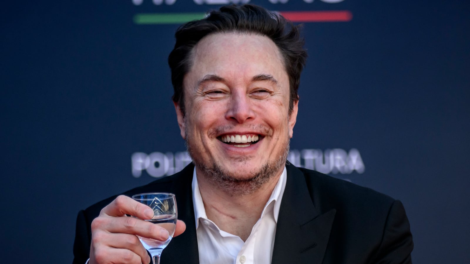 ROME, ITALY - DECEMBER 15: Elon Musk, chief executive officer of Tesla Inc and X (formerly Twitter) Ceo speaks at the Atreju political convention organized by Fratelli d'Italia (Brothers of Italy), on December 15, 2023 in Rome, Italy. Italian Prime Minister Giorgia Meloni's right-wing political party organised a four-day political festival in the Italian capital. (Photo by Antonio Masiello/Getty Images)