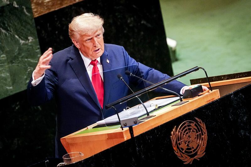 President Donald Trump ranted that climate change is a "con job" in a rambling speech before the UN General Assembly.